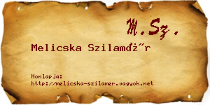 Melicska Szilamér névjegykártya